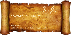 Korsós Judit névjegykártya